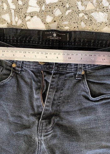 Zara Gri Denim Erkek Midi Şort