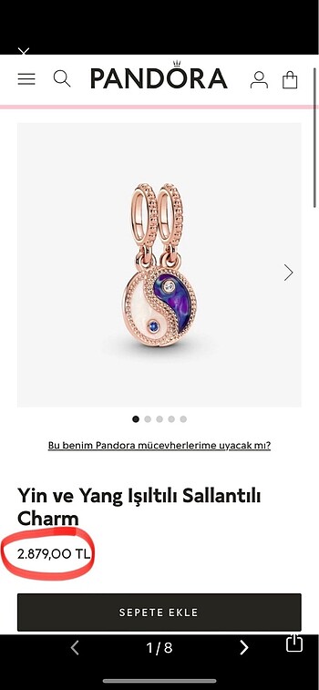 Pandora yin yang charm
