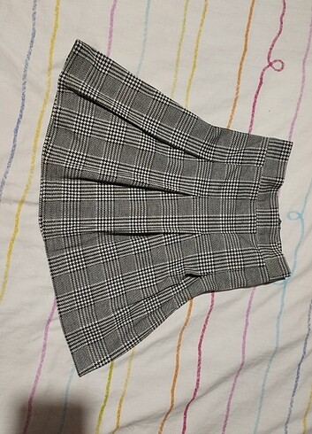 Ekoseli pileli lise model etek