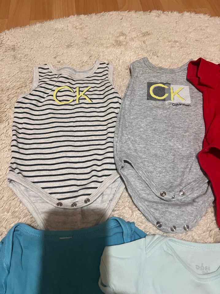 Gri ve Çizgili Bebek Atlet Body Seti Calvin Klein orijinal - Görsel 2