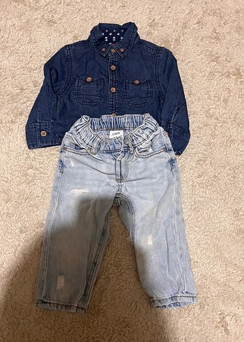 H&M Erkek Çocuk Lacivert Denim Gömlek