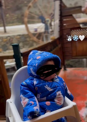 Mavi Erkek Bebek Şişme Kar Tulumu - Görsel 2