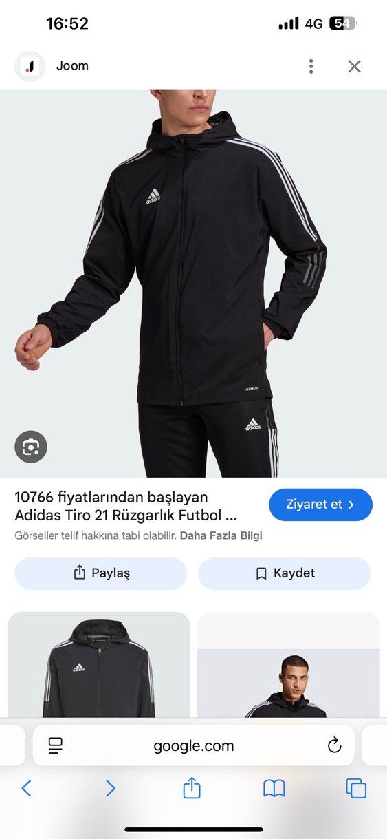 Adidas trio orjinal kapşonlu ceket - Görsel 3