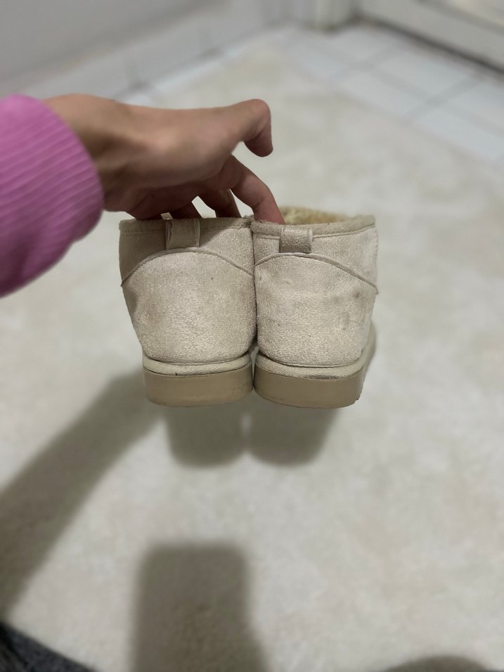 Bej Süet kürklü ugg bot - Görsel 4