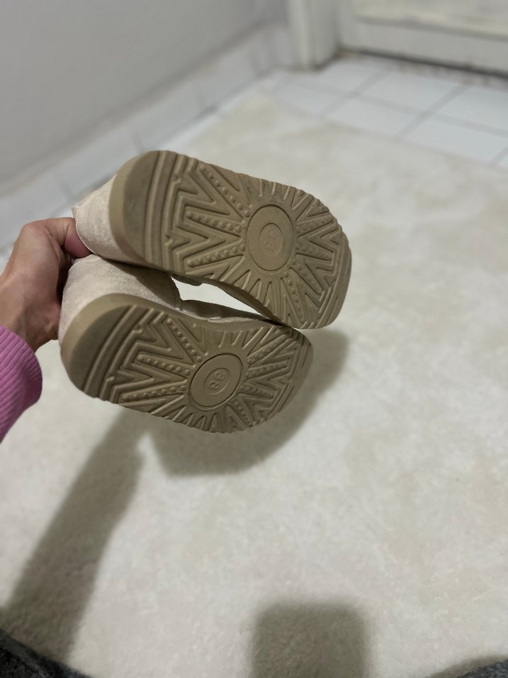 Bej Süet kürklü ugg bot - Görsel 5