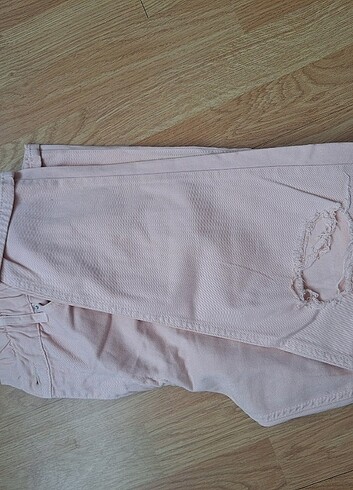 Bershka Toz pembe boyfriend pantolon s m beden sıfır 