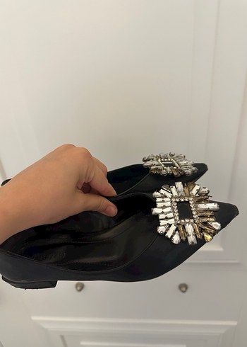 Parlak Siyah Tokalı Kadın Stiletto - Görsel 2