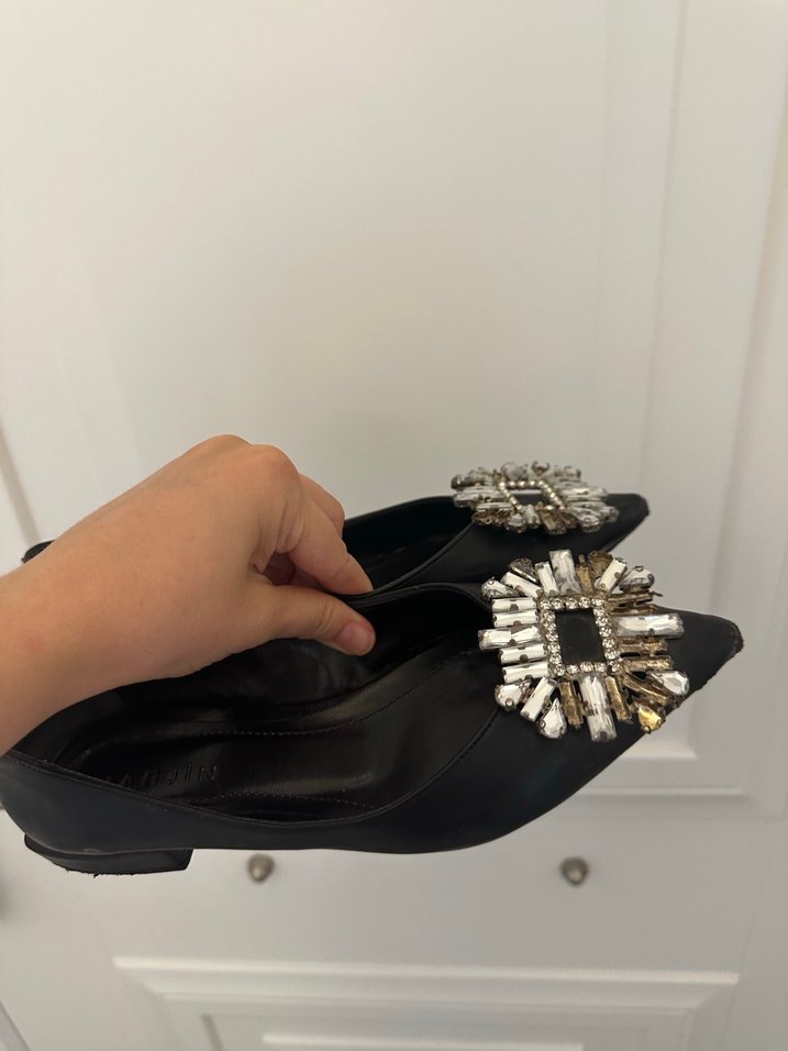 Parlak Siyah Tokalı Kadın Stiletto - Görsel 2