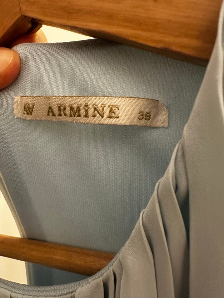 Gri Uzun Pilili Kadın Elbise - Görsel 2