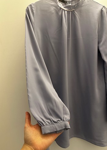 Gri Yüksek Yakalı Kadın Tunik - Görsel 3