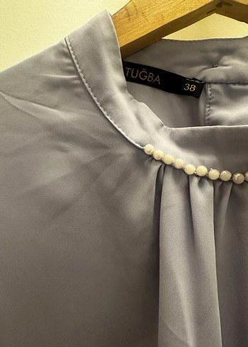 Gri Yüksek Yakalı Kadın Tunik - Görsel 2