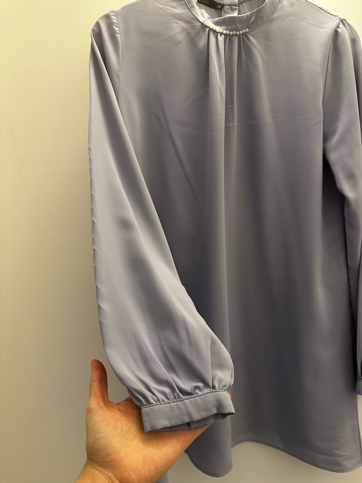 Gri Yüksek Yakalı Kadın Tunik - Görsel 3