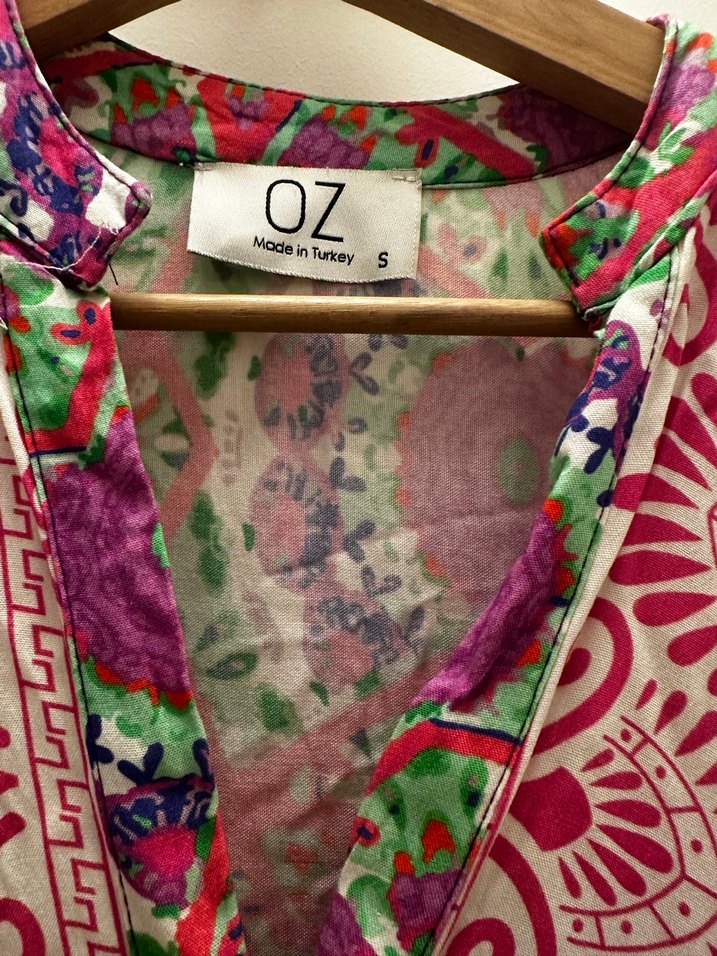 Uzun Renkli Bohem Püsküllü Elbise - Görsel 2