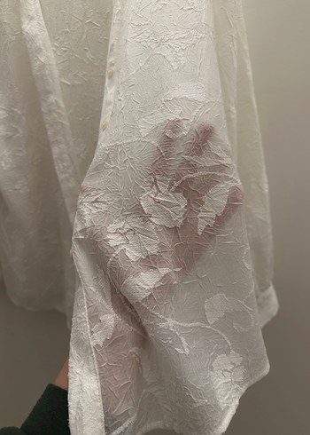 Nakışlı Beyaz Keten Uzun Kollu Gömlek - Görsel 2