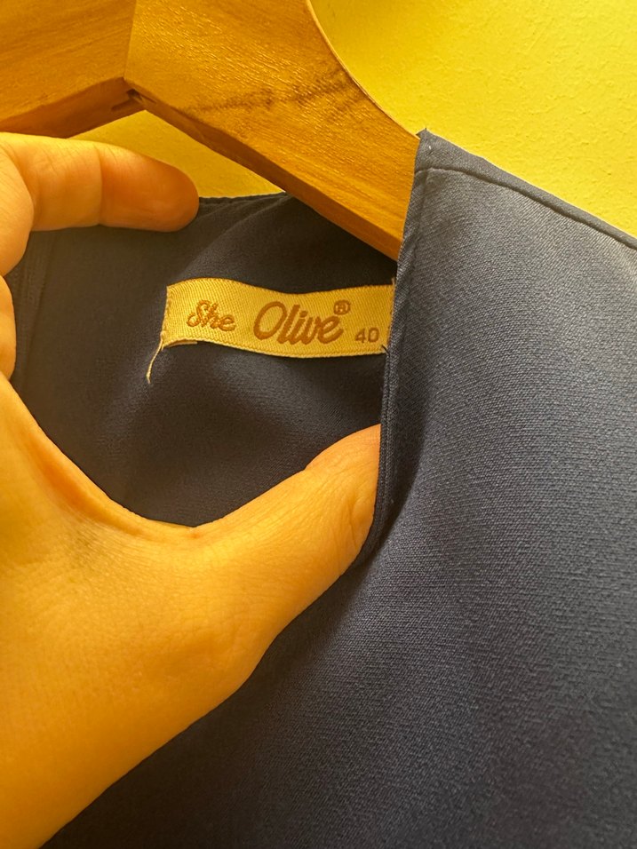 Lacivert Kadın Uzun Kollu Uzun Elbise - Görsel 2