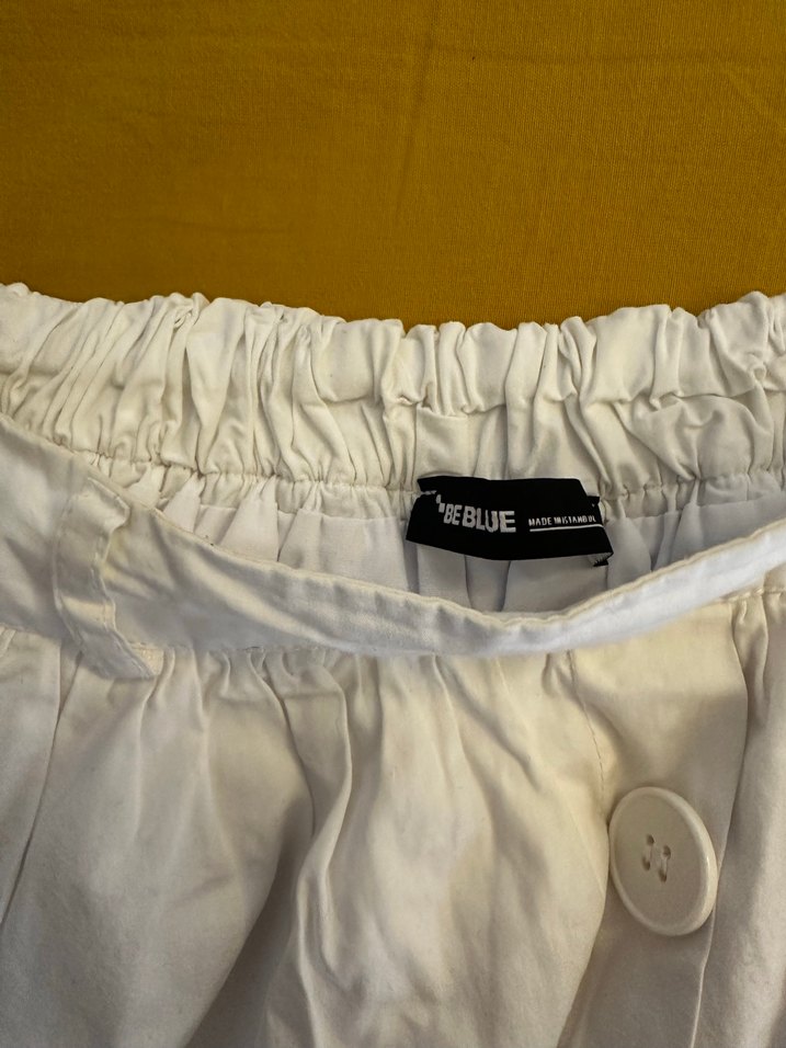 Düğmeli Beyaz  Etek - Görsel 2