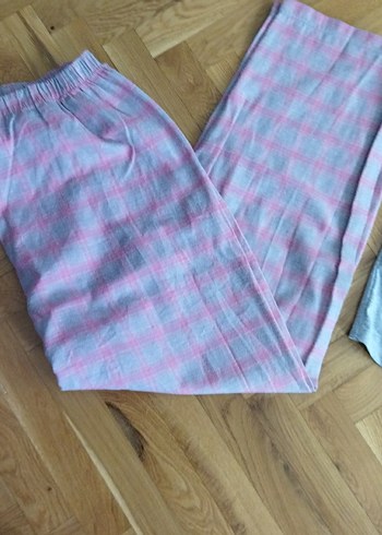 Pembe Baskılı Uzun Kollu Midi Pijama Takımı 36/40 b uygun - Görsel 5