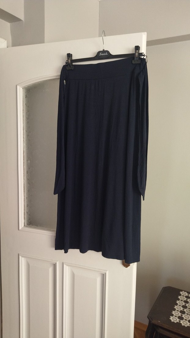 Lacivert Uzun Salaş Kadın Etek penye lcvikiki - Görsel 3