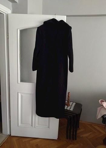 Siyah Kadın Uzun kaşe kaban - Görsel 5