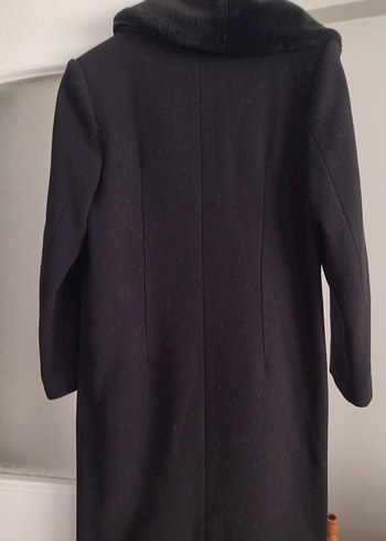 Siyah Kadın Uzun kaşe kaban - Görsel 4