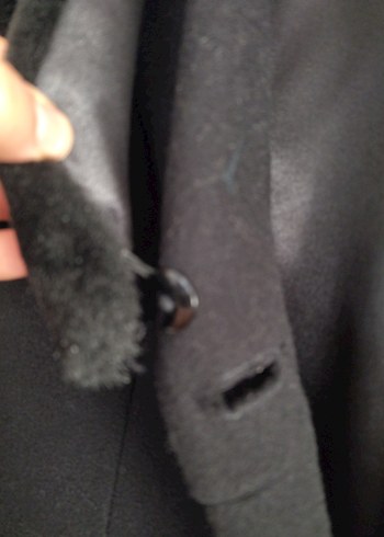 Siyah Kadın Uzun kaşe kaban - Görsel 7