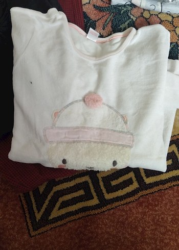 Kız Gri Nakışlı Fermuarlı Sweatshirt iki adet yanındakı hediye - Görsel 11