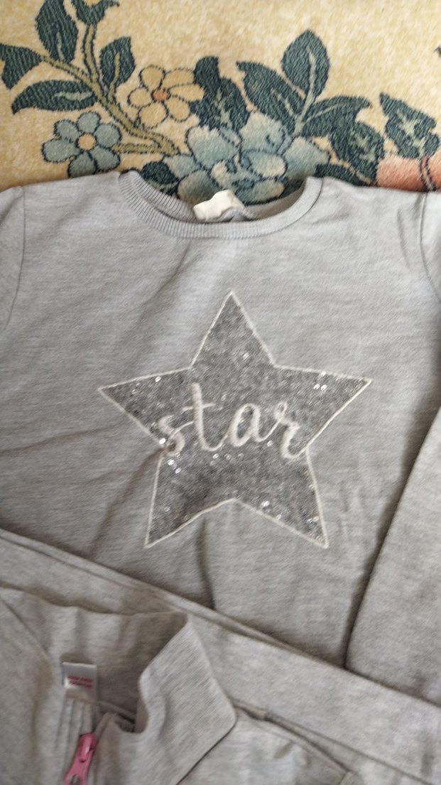 Kız Gri Nakışlı Fermuarlı Sweatshirt iki adet yanındakı hediye - Görsel 2