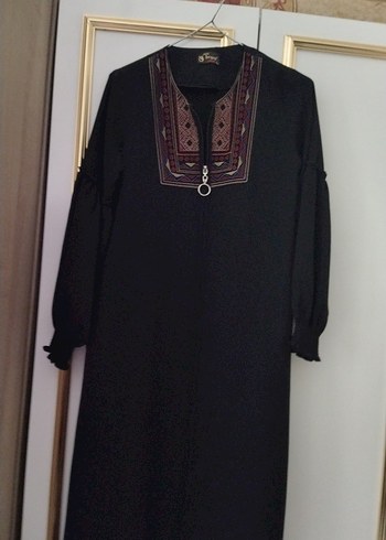 Siyah Uzun Kollu Kadın Elbise 12/13  sorunsuz ferace cocuklar - Görsel 2