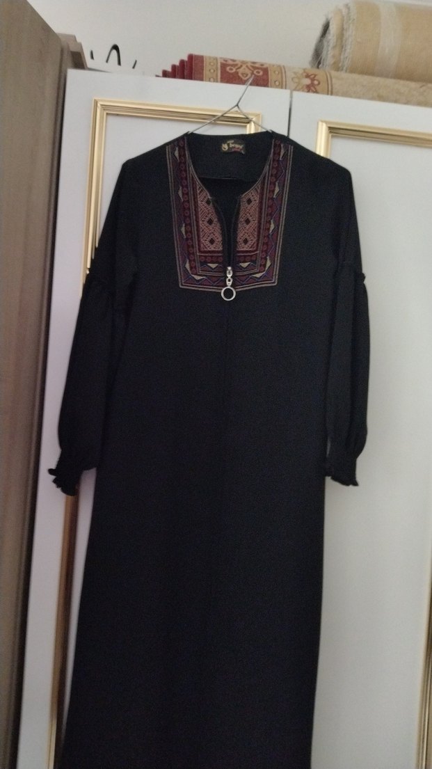 Siyah Uzun Kollu Kadın Elbise 12/13  sorunsuz ferace cocuklar - Görsel 2