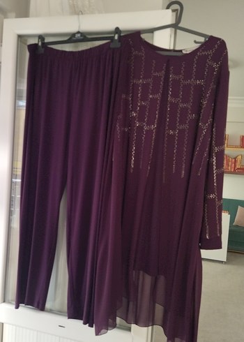 Uzun Mor Kadın Abiye Elbise tertemiz sorunsuz 52/54 - Görsel 4