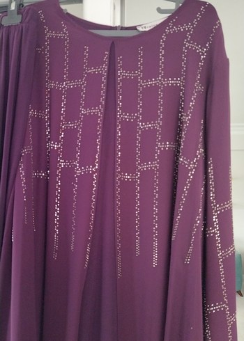 Uzun Mor Kadın Abiye Elbise tertemiz sorunsuz 52/54 - Görsel 2
