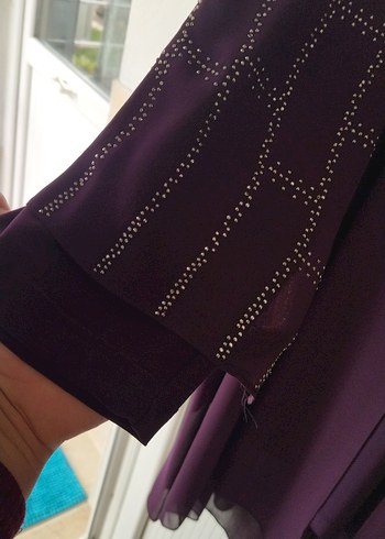 Uzun Mor Kadın Abiye Elbise tertemiz sorunsuz 52/54 - Görsel 7