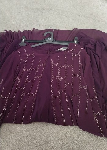 Uzun Mor Kadın Abiye Elbise tertemiz sorunsuz 52/54 - Görsel 8