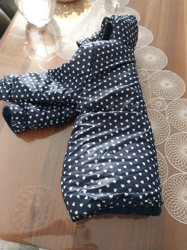 Kız Çocuk Lacivert Puantiyeli Kaban - Görsel 2