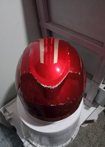 Kırmızı Baskılı Biker Motosiklet Kaskı - Görsel 4