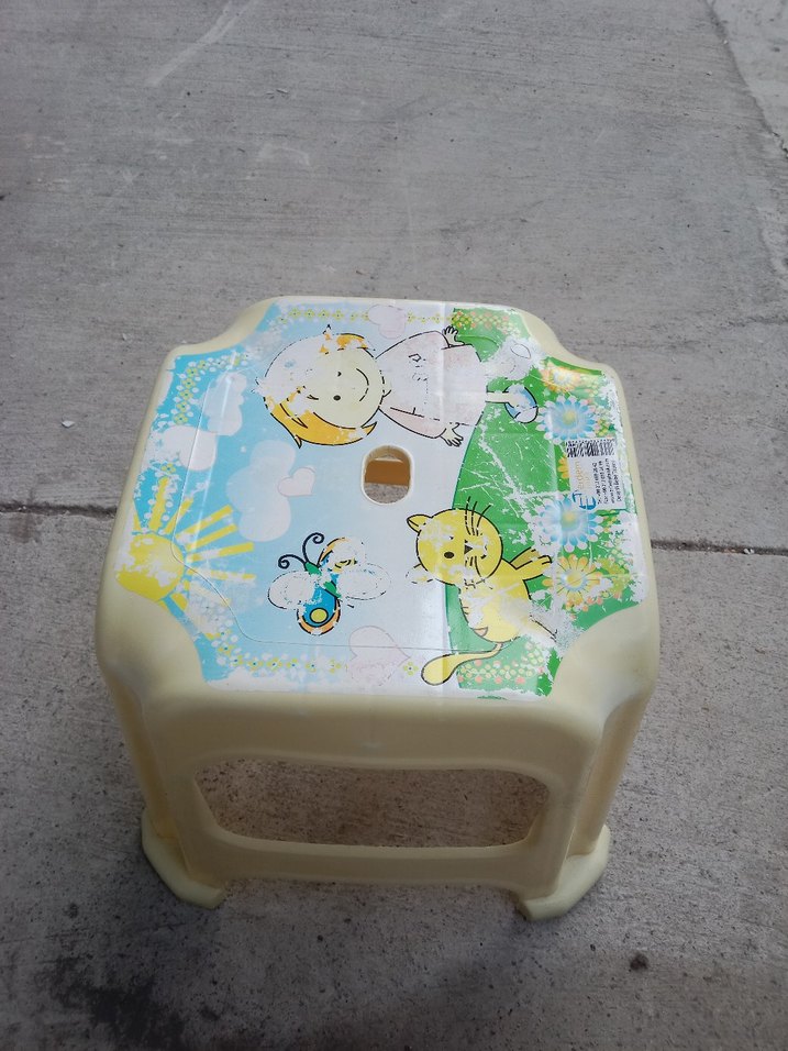 Pastel Renkli Beyaz Çocuk Taburesi - Görsel 3