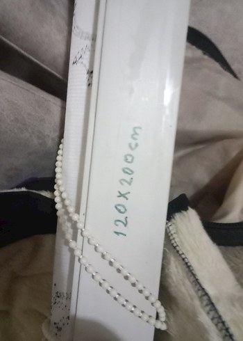 Beyaz Gri Desenli stor Perde 120x 200cm - Görsel 2