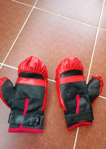 Erkek Kırmızı Deri Boks Eldiveni Velcro - Görsel 2