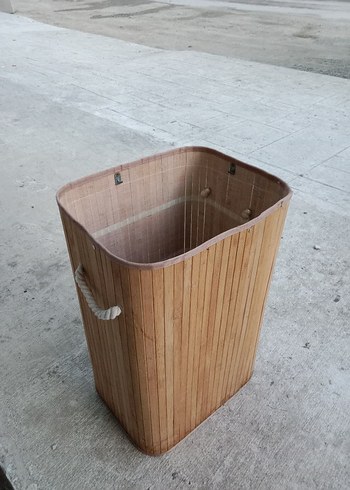 Fesya Home Bambu Katlanabilir Kirli Çamaşır Sepeti