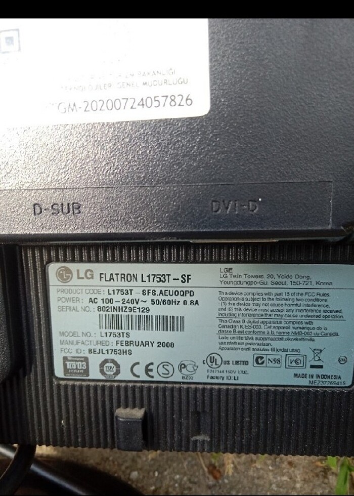 Bilgisayar monitörü 10 adet var tanesi 800tl - Görsel 3