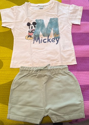 24-36 ay Lcw Mickey Baskılı Pamuklu Takım
