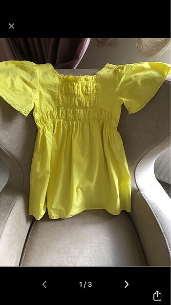 Zara sarı midi elbise