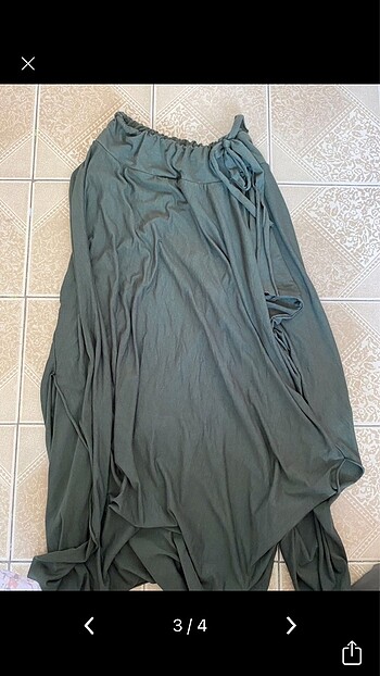 Asimetrik Kesim Beli Bağlamalı Etek - Görsel 3