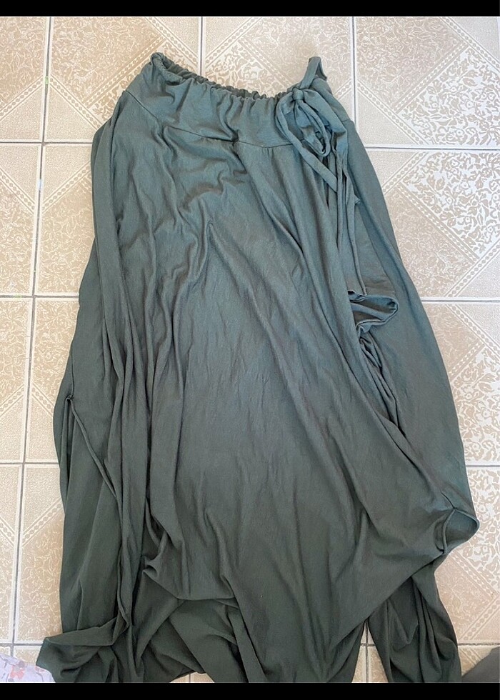 Asimetrik Kesim Beli Bağlamalı Etek - Görsel 3