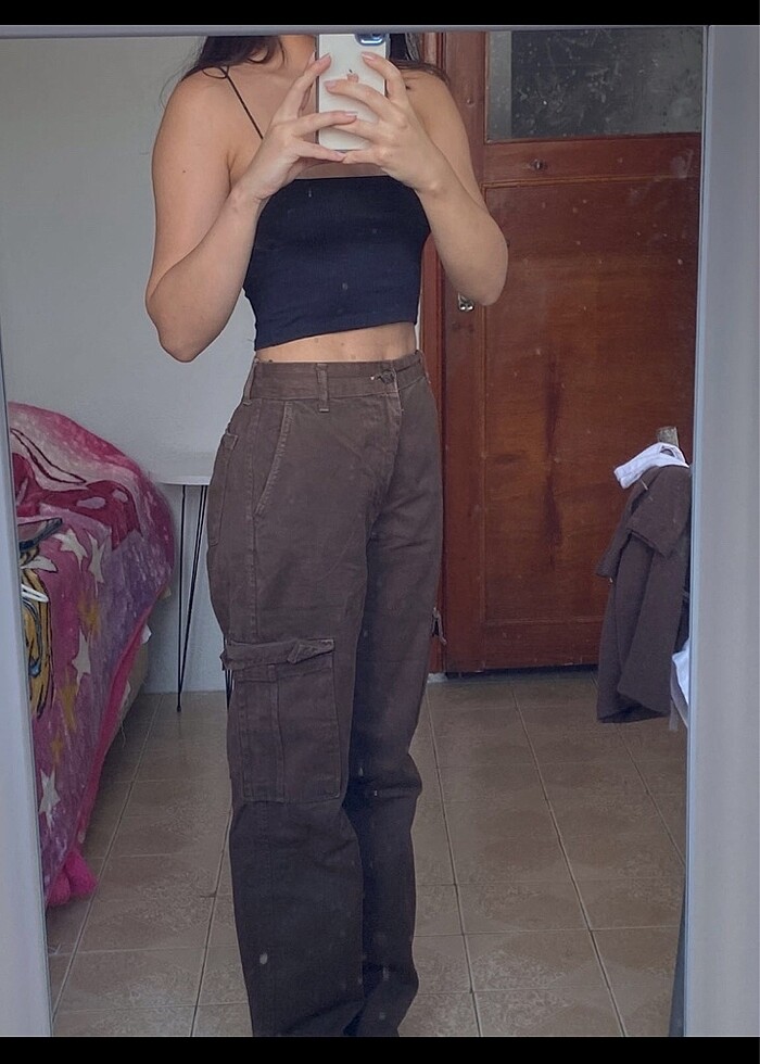 Kahverengi Kargo Pantolon - Görsel 2