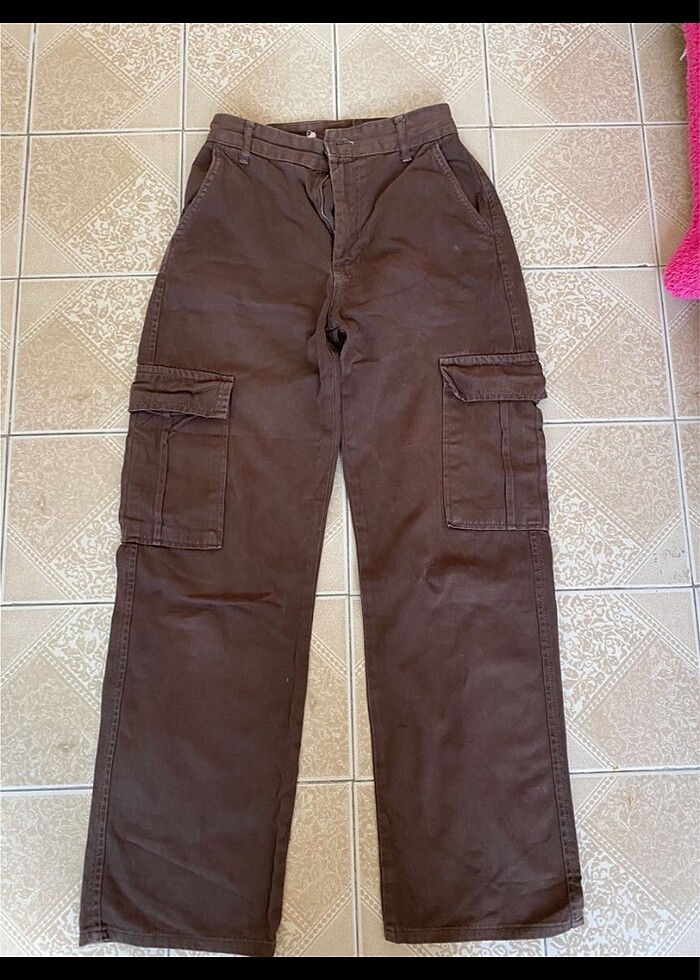Kahverengi Kargo Pantolon - Görsel 4