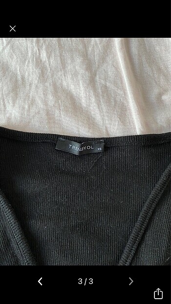 Terendyol Siyah Bağlamalı Crop - Görsel 3