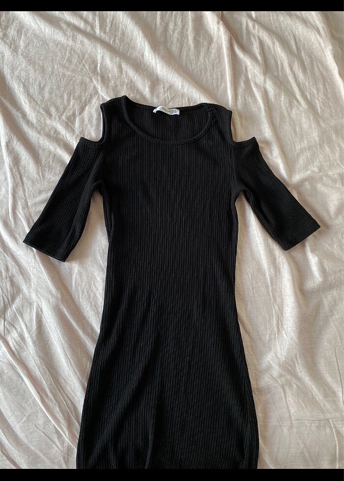 Siyah Triko Mini Elbise - Görsel 2