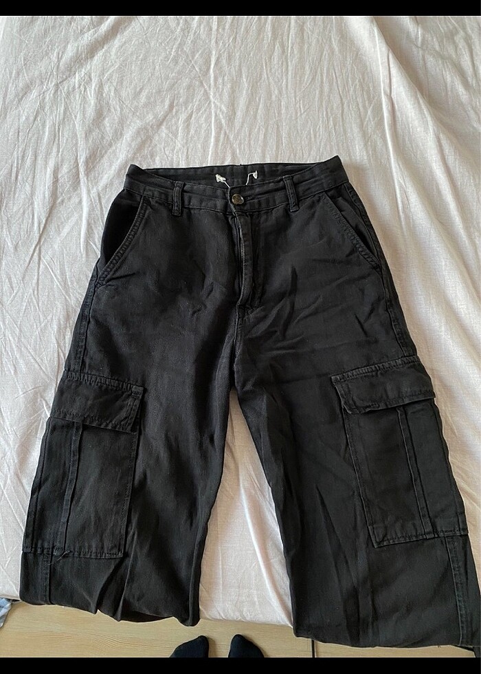 Siyah Kargo Pantolon - Görsel 3