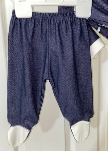 Erkek Bebek Denim Takım Gri Beyaz - Görsel 2